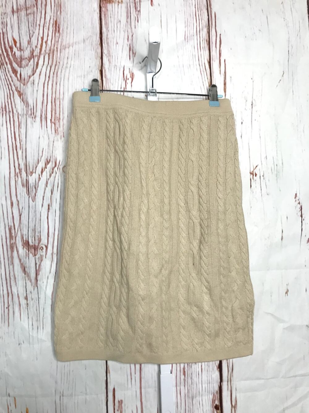 Vintage Escada cable knit cashmere/wool blend mini skirt